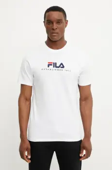 Fila tricou din bumbac Brill barbati, culoarea alb, cu imprimeu, FAU0200 imagine