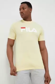 Fila tricou din bumbac culoarea galben, cu imprimeu imagine