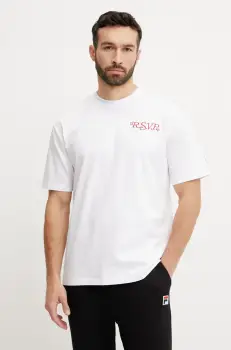 Fila tricou din bumbac Langeweg barbati, culoarea alb, cu imprimeu, FAM0907 imagine