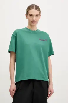 Fila tricou din bumbac Leffinge femei, culoarea verde, FAW1029 imagine