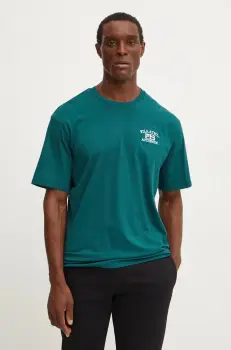 Fila tricou din bumbac Lezhe barbati, culoarea verde, cu imprimeu, FAM0768 imagine