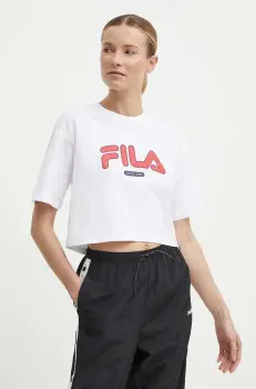 Fila tricou din bumbac Lucena femei, culoarea alb, FAW0757 imagine