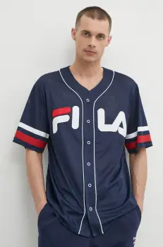 Fila tricou Lashio barbati, culoarea albastru marin, cu imprimeu, FAM0652 imagine