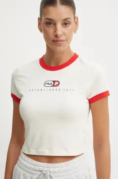 Fila tricou Luverne femei, culoarea bej, FAW0913 imagine