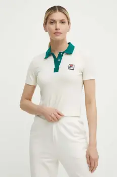 Fila tricou polo Looknow femei, culoarea bej, FAW0743 imagine