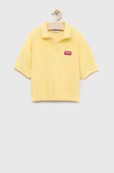 Fila tricouri polo din bumbac pentru copii culoarea galben imagine
