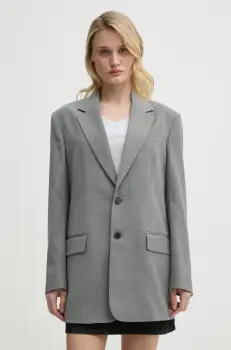 Filippa K geaca de lana culoarea gri, un singur rand de nasturi, neted, 29585 imagine