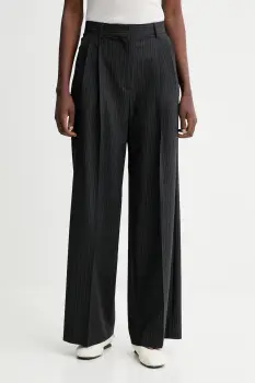 Filippa K pantaloni cu lana culoarea gri, drept, high waist, 31830 imagine
