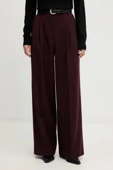 Filippa K pantaloni cu lana culoarea maro, lat, high waist, 32511 imagine