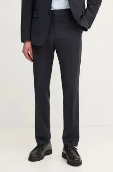 Filippa K pantaloni de lana culoarea albastru marin, mulata, 31585 imagine