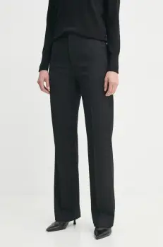 Filippa K pantaloni din lana culoarea negru, drept, high waist, 31108 imagine