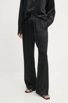 Filippa K pantaloni femei, culoarea negru, lat, high waist, 31129 imagine