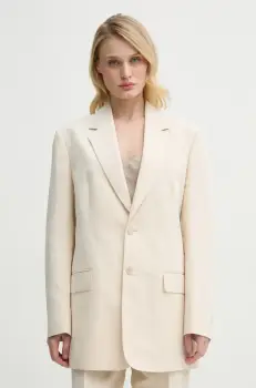 Filippa K sacou de in culoarea bej, un singur rand de nasturi, neted, 31338 imagine