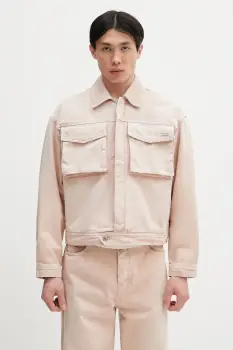 Filling Pieces geaca jeans Denim culoarea roz, de tranzitie, oversize, 78620769974 imagine