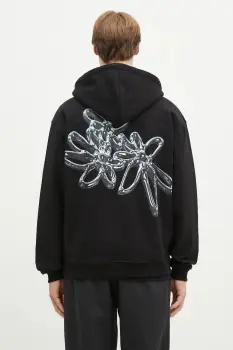 Filling Pieces hanorac de bumbac Chrome Flower barbati, culoarea negru, cu gluga, uni, 95299821861 imagine