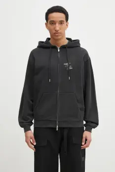 Filling Pieces hanorac de bumbac Topiary barbati, culoarea gri, cu gluga, cu imprimeu, 80699840626 imagine