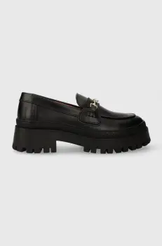 Filling Pieces mocasini de piele Loafer Sierra femei, culoarea negru, cu toc plat, 44223051861 imagine