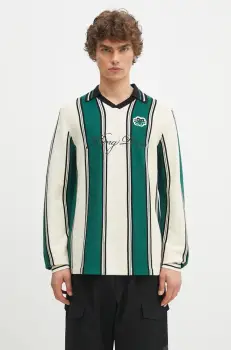 Filling Pieces pulover Knit Football Jersey barbati, culoarea verde, light, 91099041926 imagine