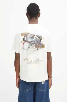 Filling Pieces tricou din bumbac Band culoarea bej, cu imprimeu, 422520500238 imagine