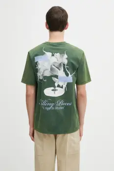 Filling Pieces tricou din bumbac Grammophone culoarea verde, cu imprimeu, 422520500236 imagine