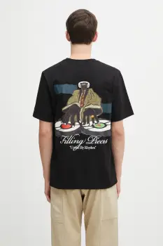 Filling Pieces tricou din bumbac T-shirt DJ culoarea negru, cu imprimeu, 422520500241 imagine