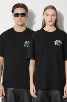 Filling Pieces tricou din bumbac T-shirt Gowtu culoarea negru, cu imprimeu, 74433921861 imagine