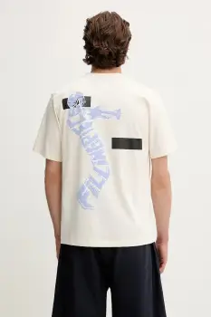 Filling Pieces tricou din bumbac Trumpeteer culoarea bej, cu imprimeu, 422520500237 imagine