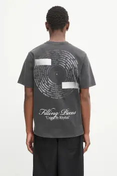 Filling Pieces tricou din bumbac Vinyl culoarea gri, cu imprimeu, 422520500240 imagine