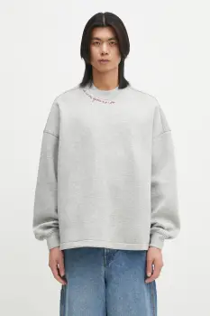 Fiorucci bluza Neoprene Embroidered Neck Relaxed Fit culoarea gri, melanj, U02SPSCR188NE01GY01 imagine