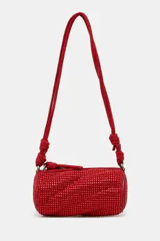 Fiorucci geanta de mana din piele intoarsa Suede Rhinestone Micro Mella culoarea rosu, U01FMASL005LE05RD01 imagine