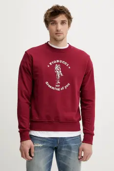 Fiorucci hanorac de bumbac culoarea bordo, cu imprimeu, M02SMSCR188CJ05RD03 imagine