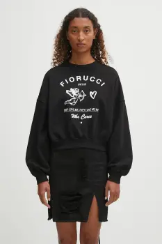 Fiorucci hanorac de bumbac Cupid Love Club Print Cropped culoarea negru, cu imprimeu, W02FPSCR269CJ05BK01 imagine