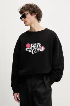 Fiorucci hanorac de bumbac Curly Lollipop Logo Relaxed Fit Sweatshirt barbati, culoarea negru, cu imprimeu, U02SPSCR188CJ05BK02 imagine