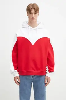 Fiorucci hanorac de bumbac Heart Relaxed Fit culoarea alb, cu gluga, cu imprimeu, U02SPSHO092CJ05RD01 imagine