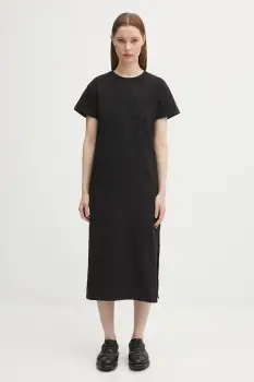 Fiorucci rochie din bumbac Cash and Carry Print Maxi culoarea negru, midi, drept, W02FPDTS108CJ01BK04 imagine