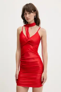 Fiorucci rochie Red Scarf Bodycon Mini Dress culoarea rosu, mini, mulata, W02SMDMN361LY01RD01 imagine