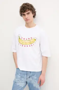 Fiorucci tricou din bumbac Banana Sound Print Regular Fit T-Shirt barbati, culoarea alb, cu imprimeu, U02SPTSH323CJ01WH04 imagine