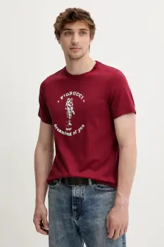 Fiorucci tricou din bumbac Burgundy Dreaming of You Regular Fit T-Shirt culoarea bordo, cu imprimeu, M02SMTSH323CJ01RD03 imagine