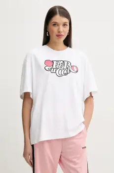 Fiorucci tricou din bumbac Curly Lollipop Logo Boxy Fit T-Shirt femei, culoarea alb, U02SPTSH103CJ01WH10 imagine