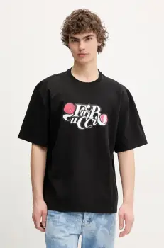 Fiorucci tricou din bumbac Curly Lollipop Logo Boxy T-Shirt barbati, culoarea negru, cu imprimeu, U02SPTSH103CJ01BK02 imagine