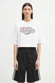 Fiorucci tricou din bumbac Curly Lollipop Logo Cropped Padded femei, culoarea alb, U02SPTSH106CJ01WH01 imagine