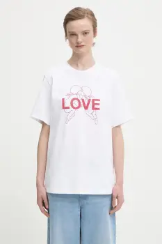 Fiorucci tricou din bumbac Kissing Angels Love Print Regular imagine