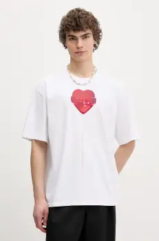 Fiorucci tricou din bumbac Lollipop Heart Print Boxy Fit T-Shirt barbati, culoarea alb, cu imprimeu, U02SPTSH103CJ01WH03 imagine