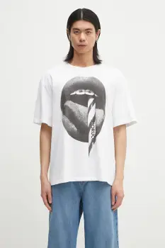 Fiorucci tricou din bumbac Mouth Print Boxy culoarea alb, cu imprimeu, U02SPTSH103CJ01WH05 imagine