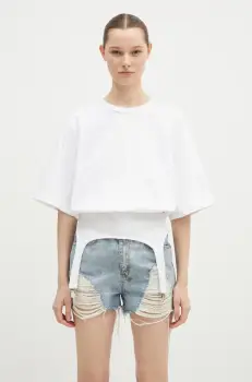 Fiorucci tricou din bumbac Suspender Belt femei, culoarea alb, W01FMTSH263CJ01WH01 imagine