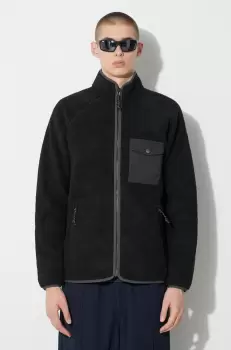 Fjallraven bluza Vardag Pile barbati, culoarea negru, neted imagine