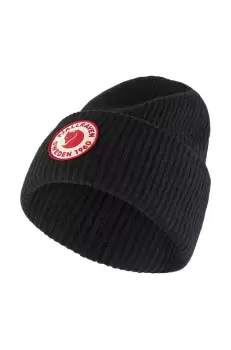 Fjallraven caciula de lana 1965 Logo culoarea negru, de lana, din tricot gros imagine