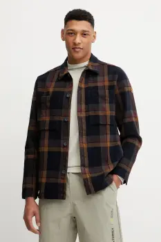 Fjallraven geaca cu aspect de camasa Singi Flannel Overshirt M culoarea bleumarin, de tranzitie, F12600226.555.265 imagine