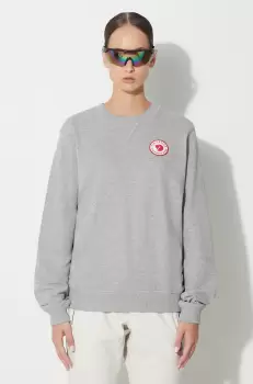 Fjallraven hanorac de bumbac 1960 Logo femei, culoarea gri, melanj imagine