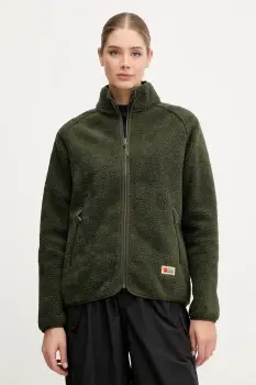 Fjallraven hanorac fleece Vardag Pile Fleece W culoarea verde, uni, F84789.662 imagine